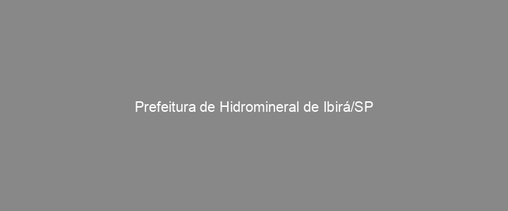 Provas Anteriores Prefeitura de Hidromineral de Ibirá/SP